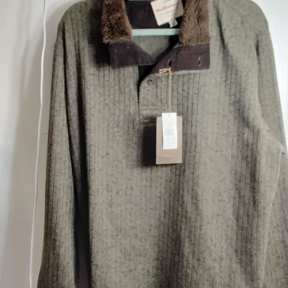 Weatherproof Olive and Brown Zip Up Sweater
